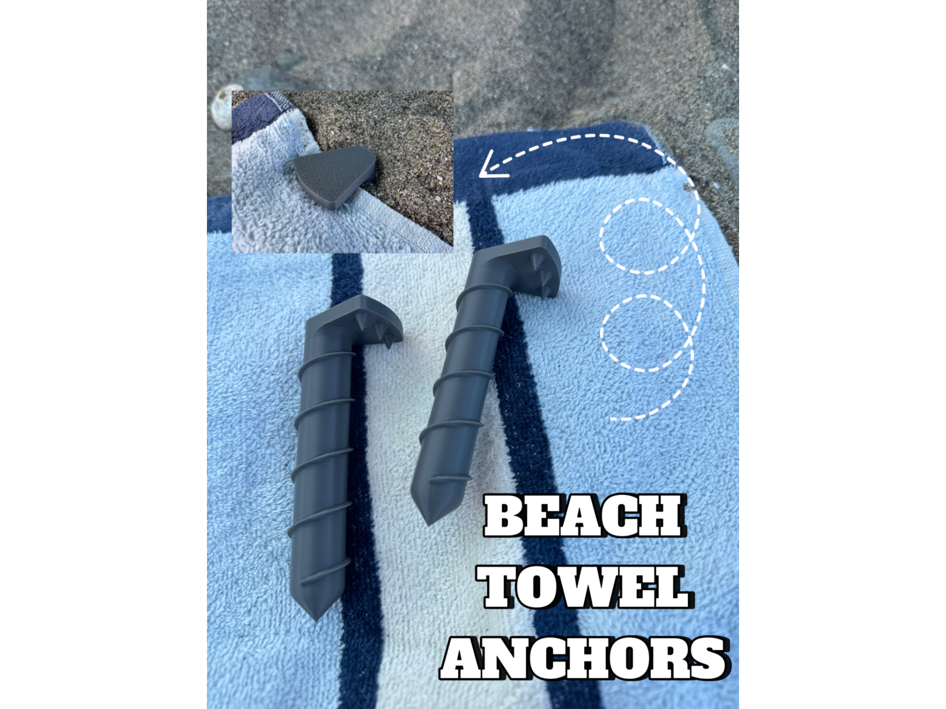 Anclaje para toalla de playa / Beach towel anchors