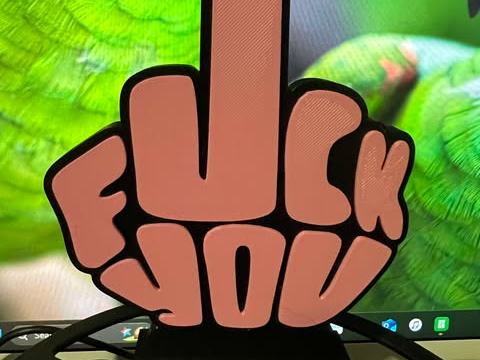 Self Standing Fuck You Hand Sign