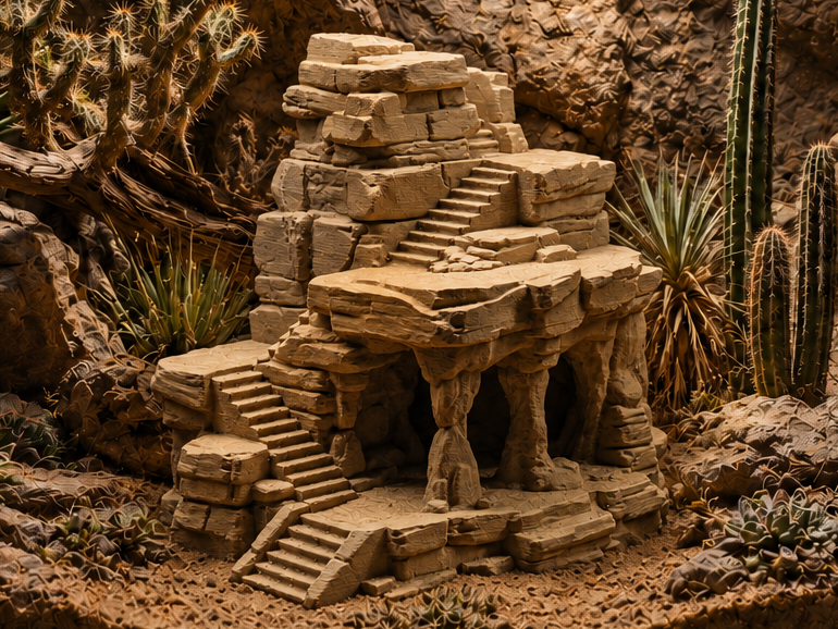 Sandstone Desert City Ruins - Terrarium & Aquarium