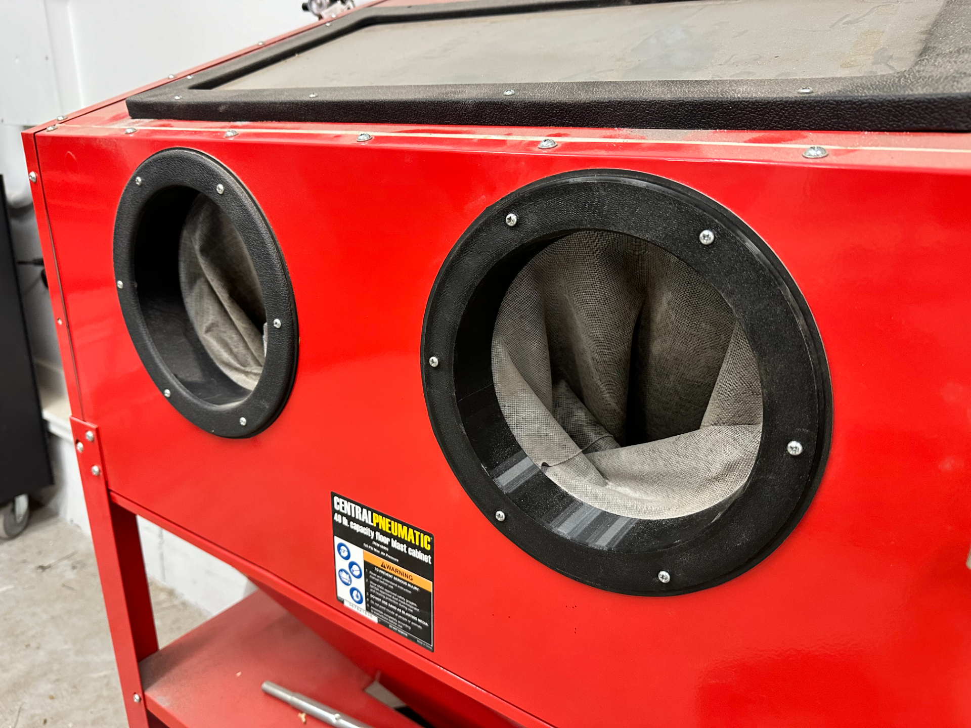 Harbor Freight Sandblast Cabinet Glove Holder