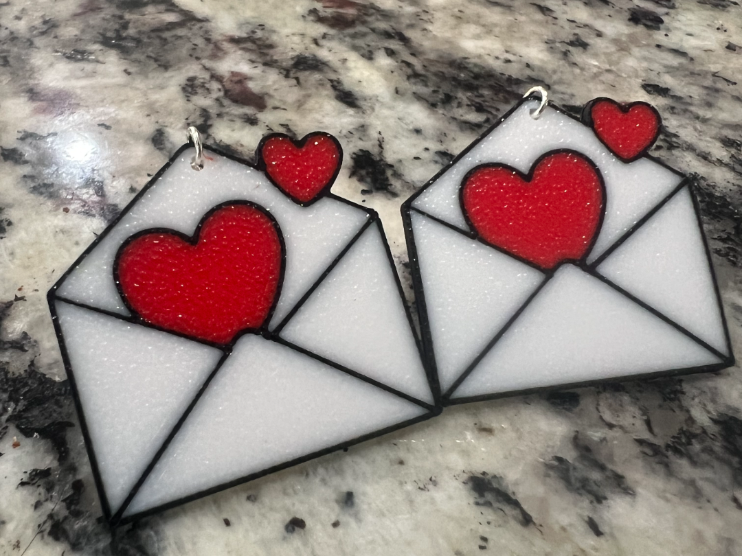 Love Note Valentines Earrings
