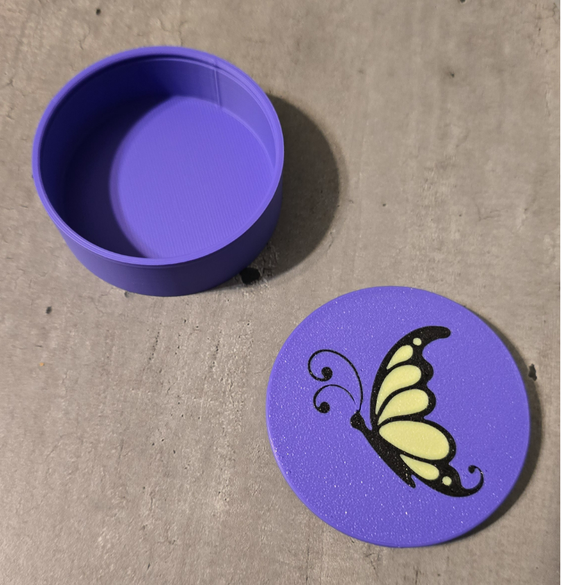 60 mm Container with Butterfly Print