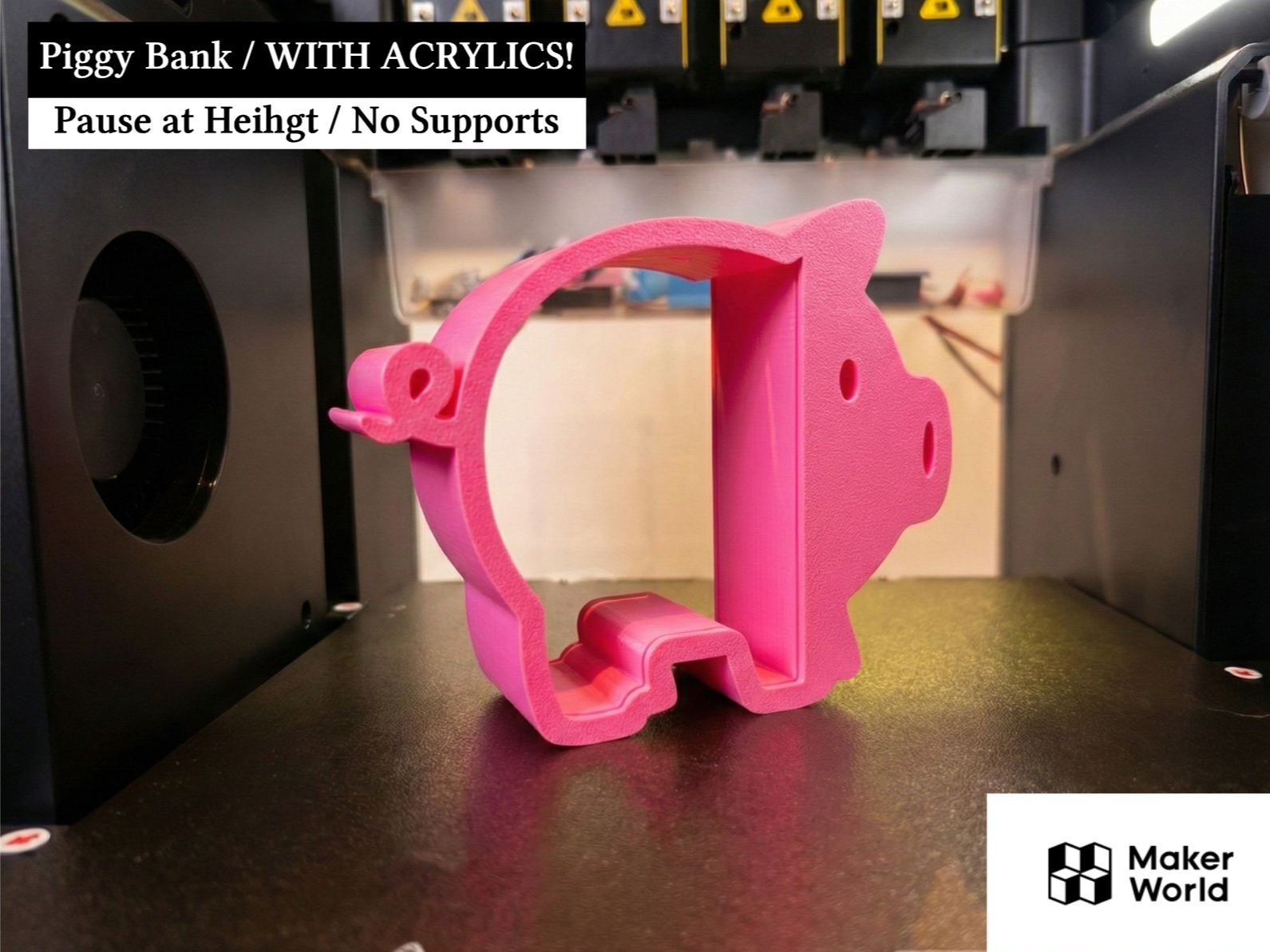 Piggy Bank "Break to Open" - Embedded Acrylic