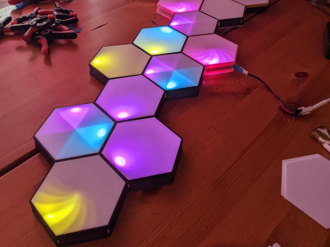 Hexagonal lamp for 10mm LED strip