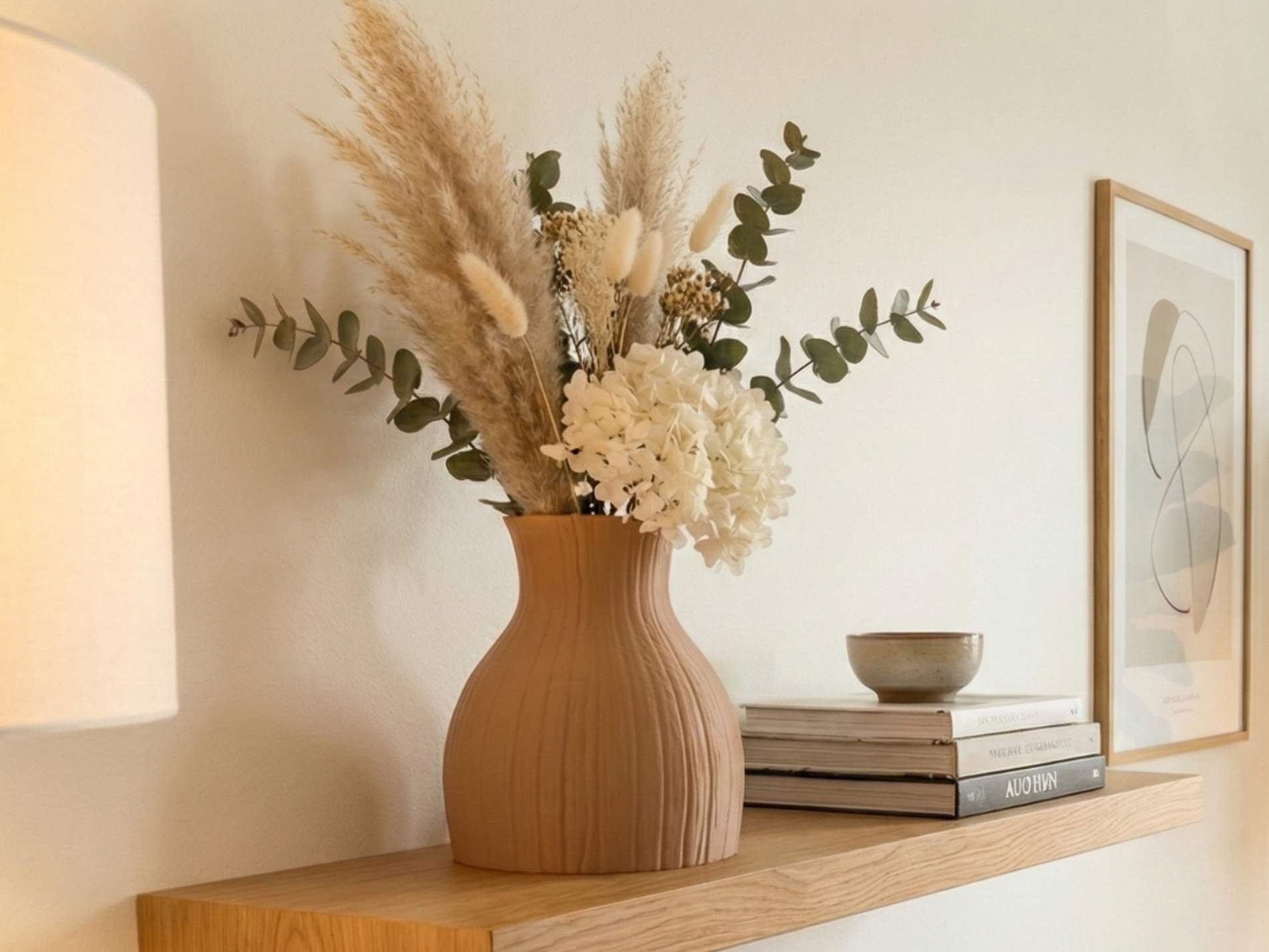 Wood Plank Texture Vase Modern Scandinavian Decor