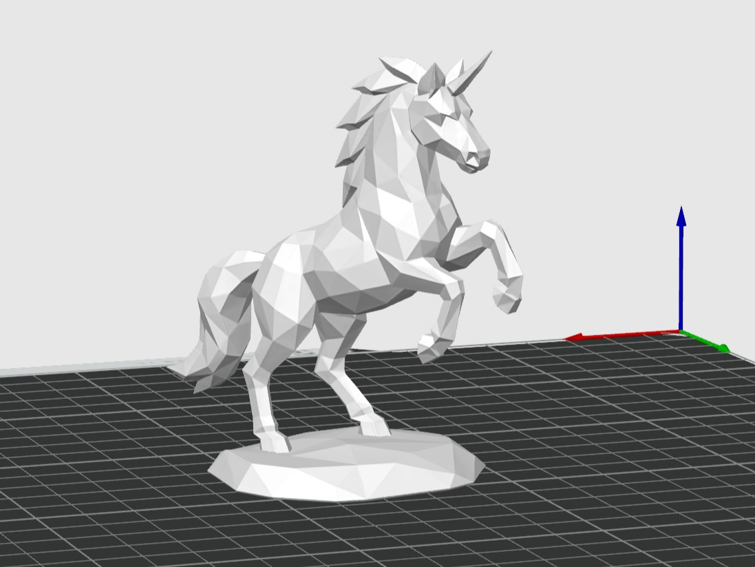 Unicorn lowpoly style sculpture