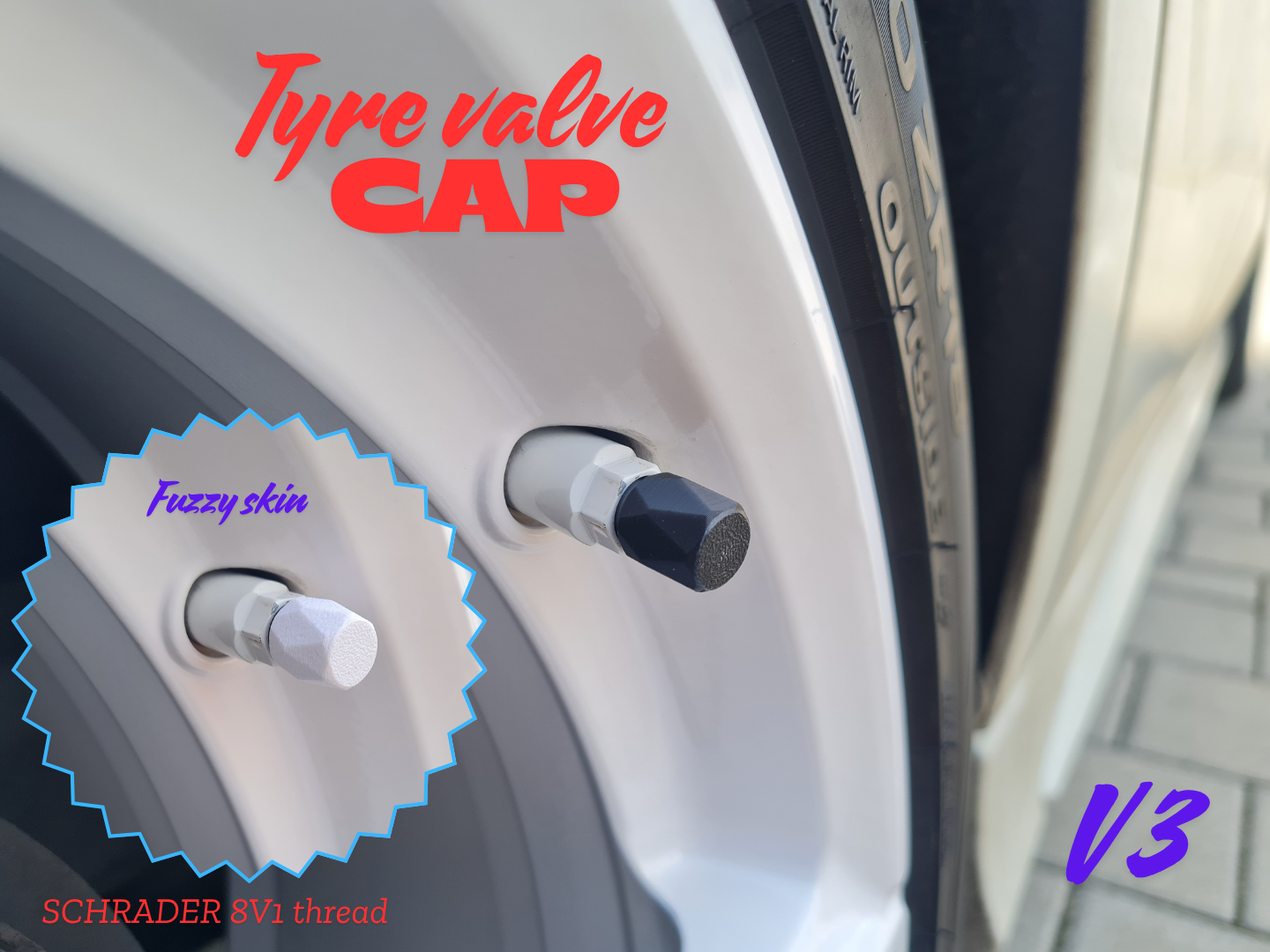 Tyre valve cap V3 - briliant pattern