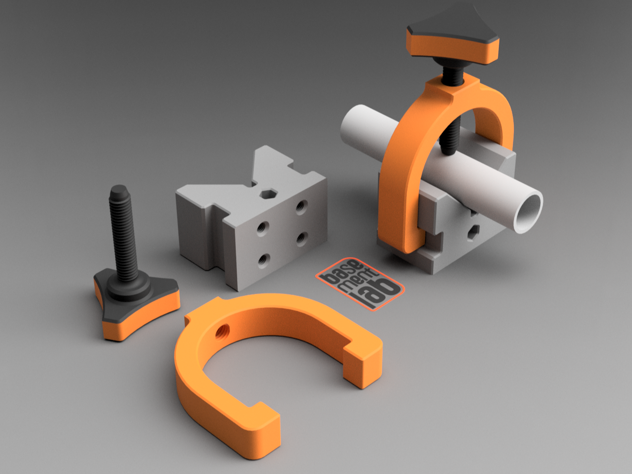 Vee block with clamp clamping Knob M8 Thread Stud