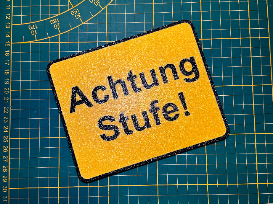 Achtung Stufe! magnetisches Schild