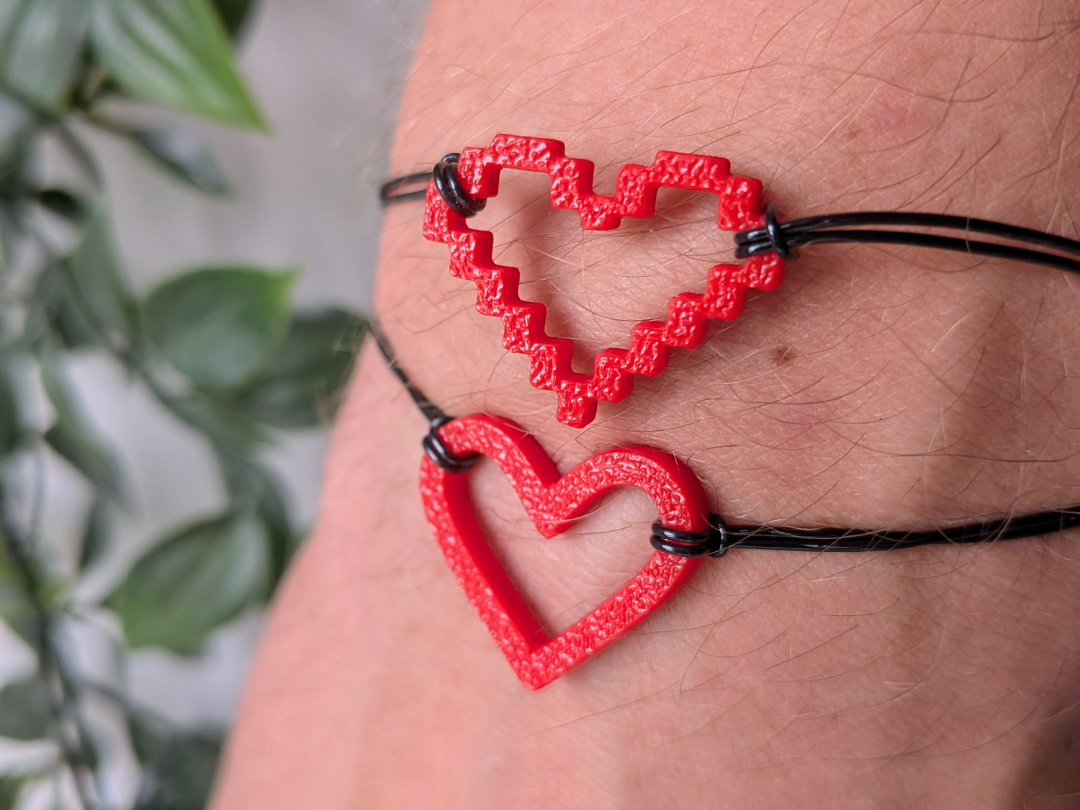 Heart & Pixel Heart Charms