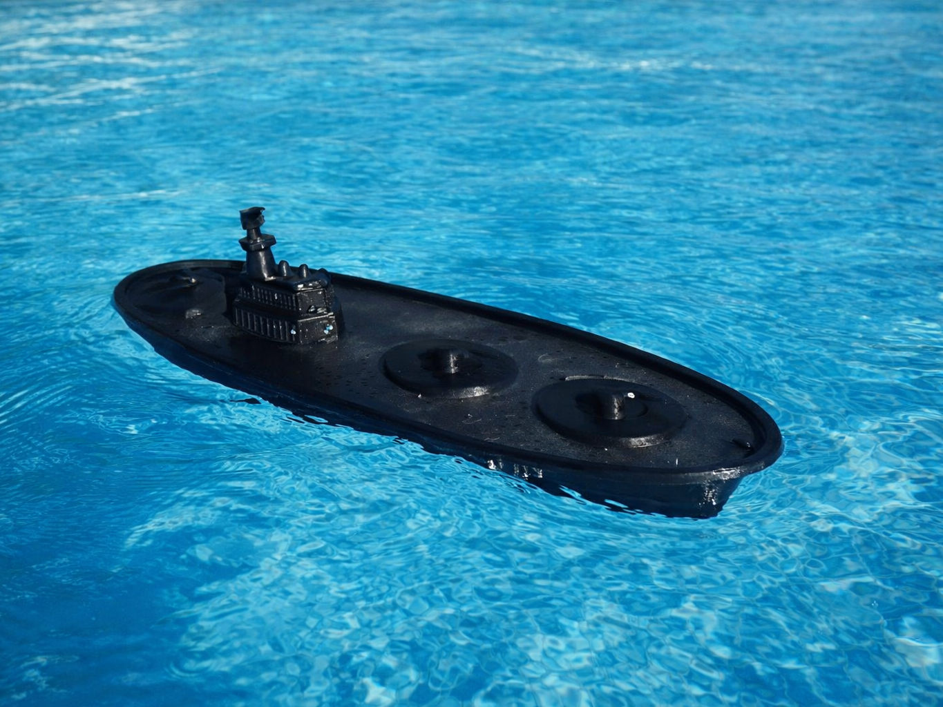 Pool toys - battleship & submarine