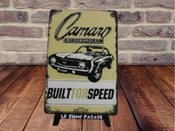 Plaque Vintage Camaro hueforge