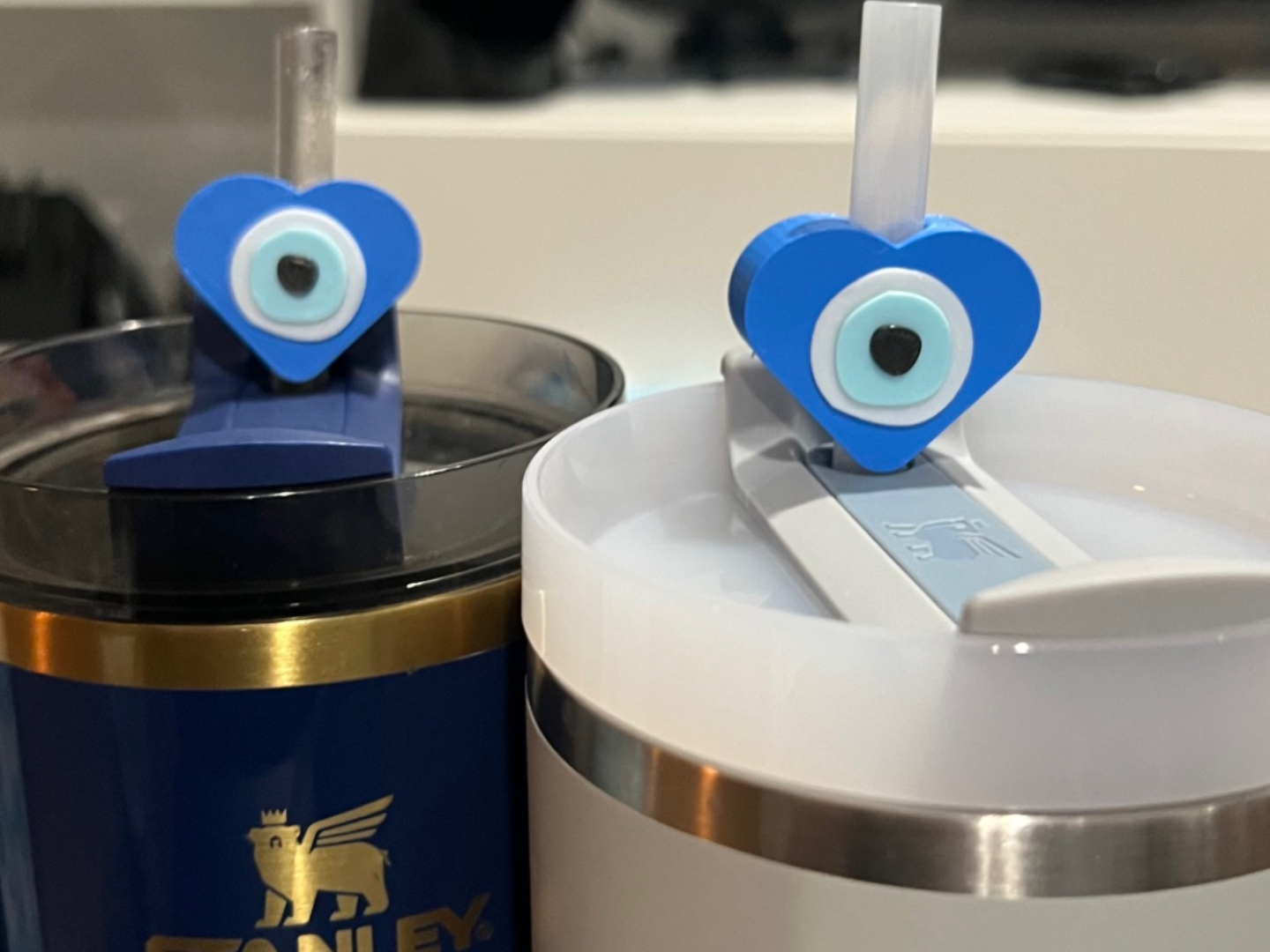 straw topper evil eye