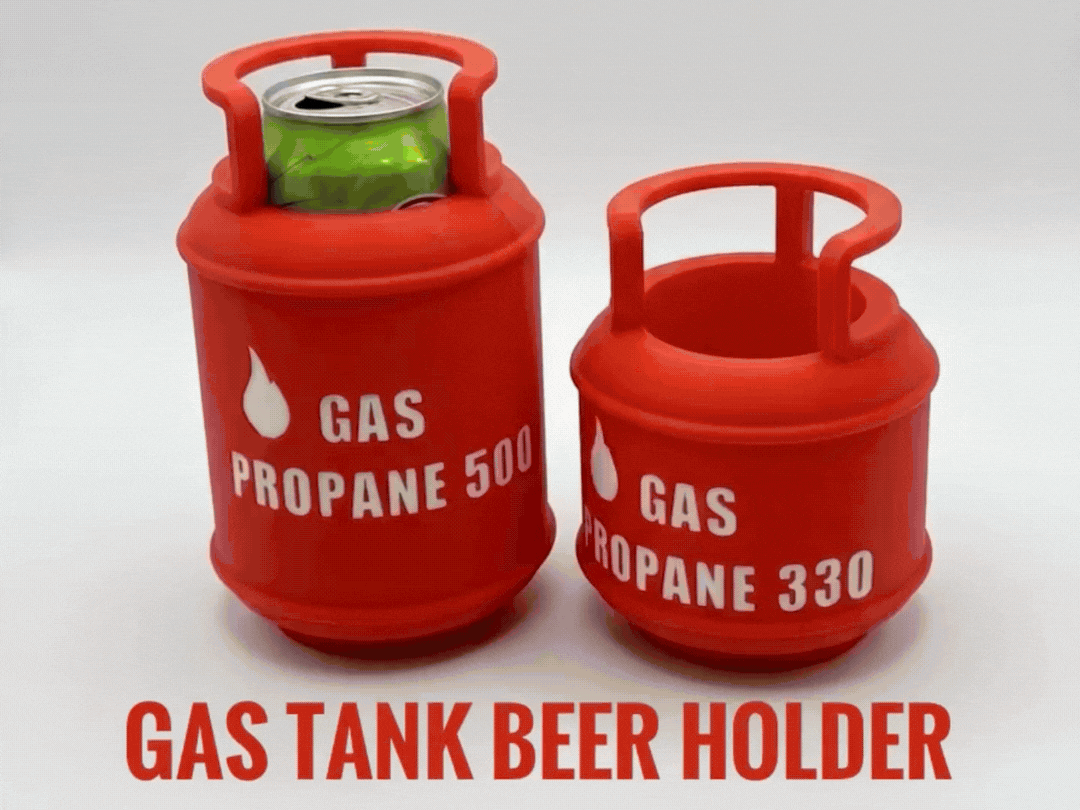 Gas tank beer holder