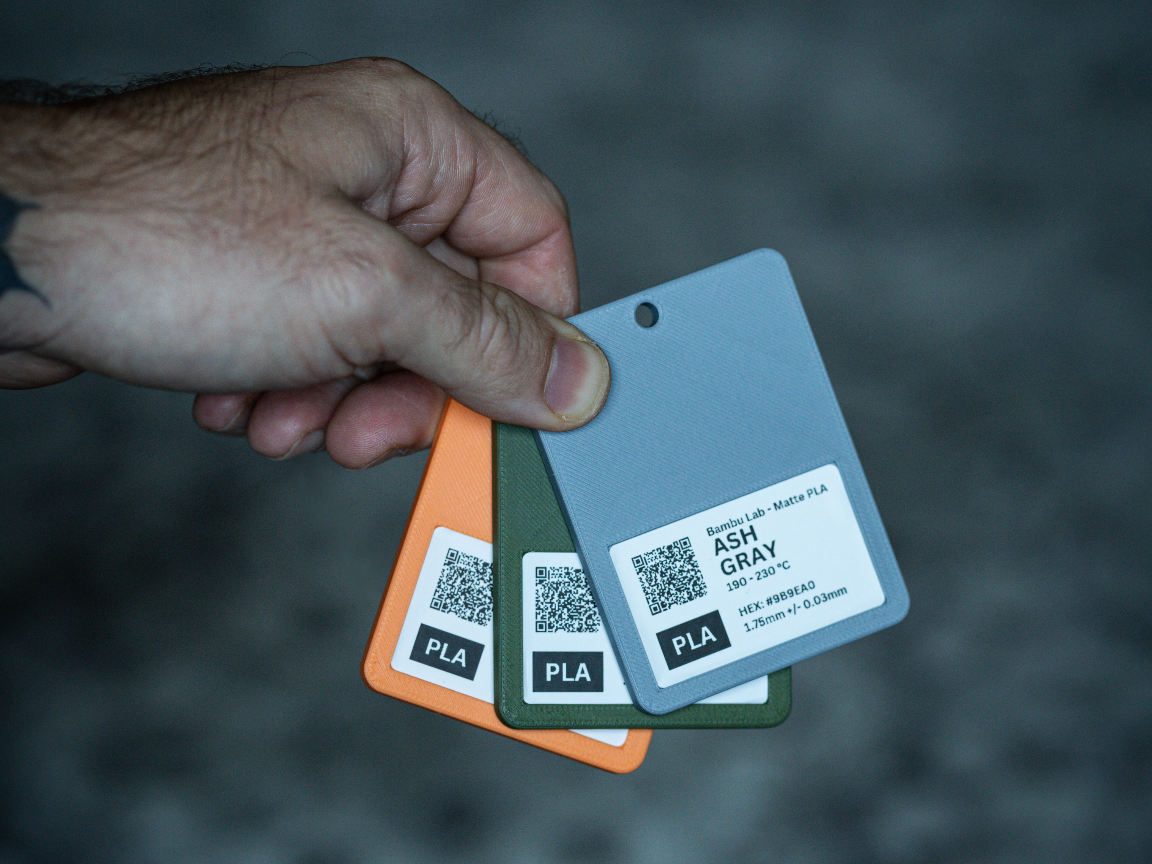 Filament Swatches (label size 50mm x 30mm)