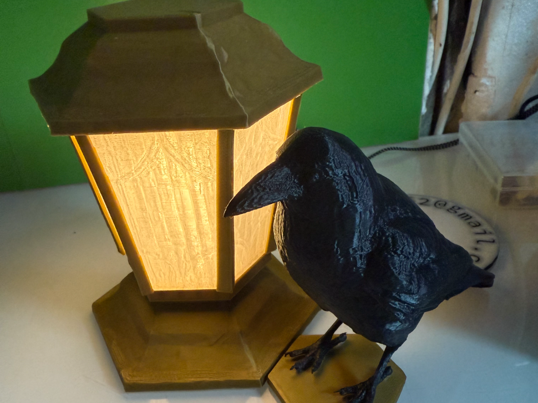 crow on lamp