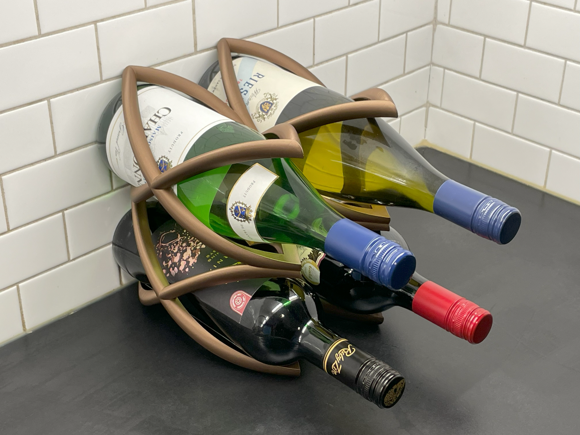 Wine rack for 4 bottles-for 220x220mm print beds