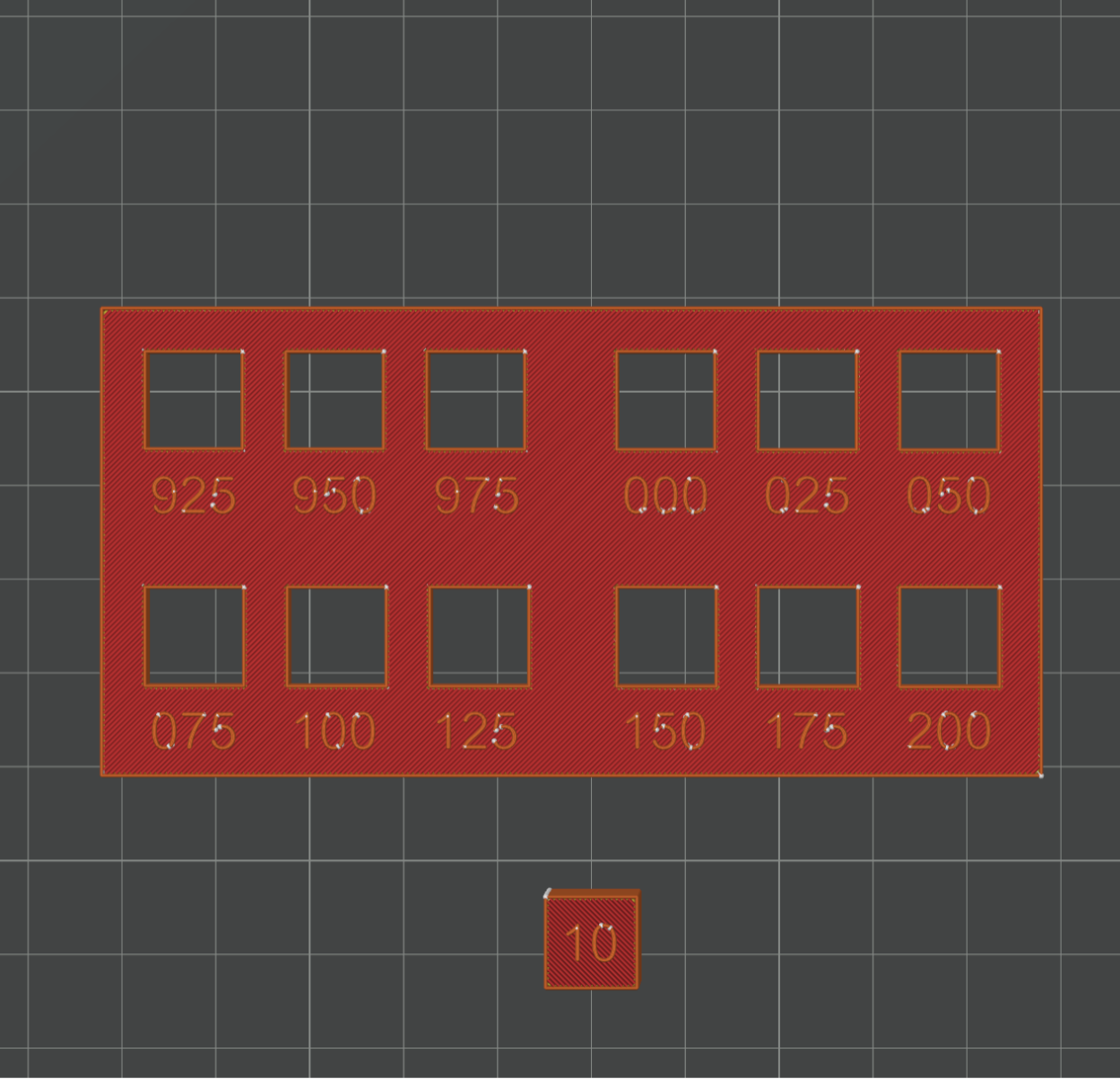 Precision test 10mm 0,025mm step