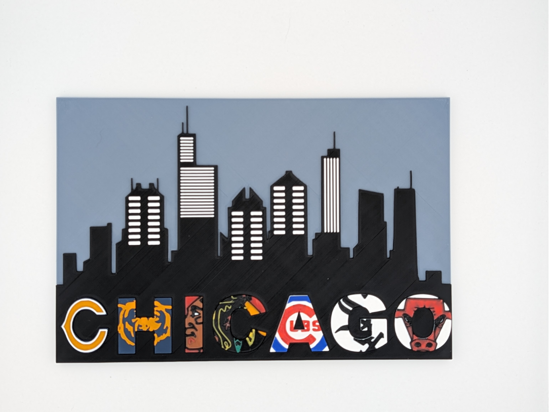 Chicago City Sports Themed Skyline