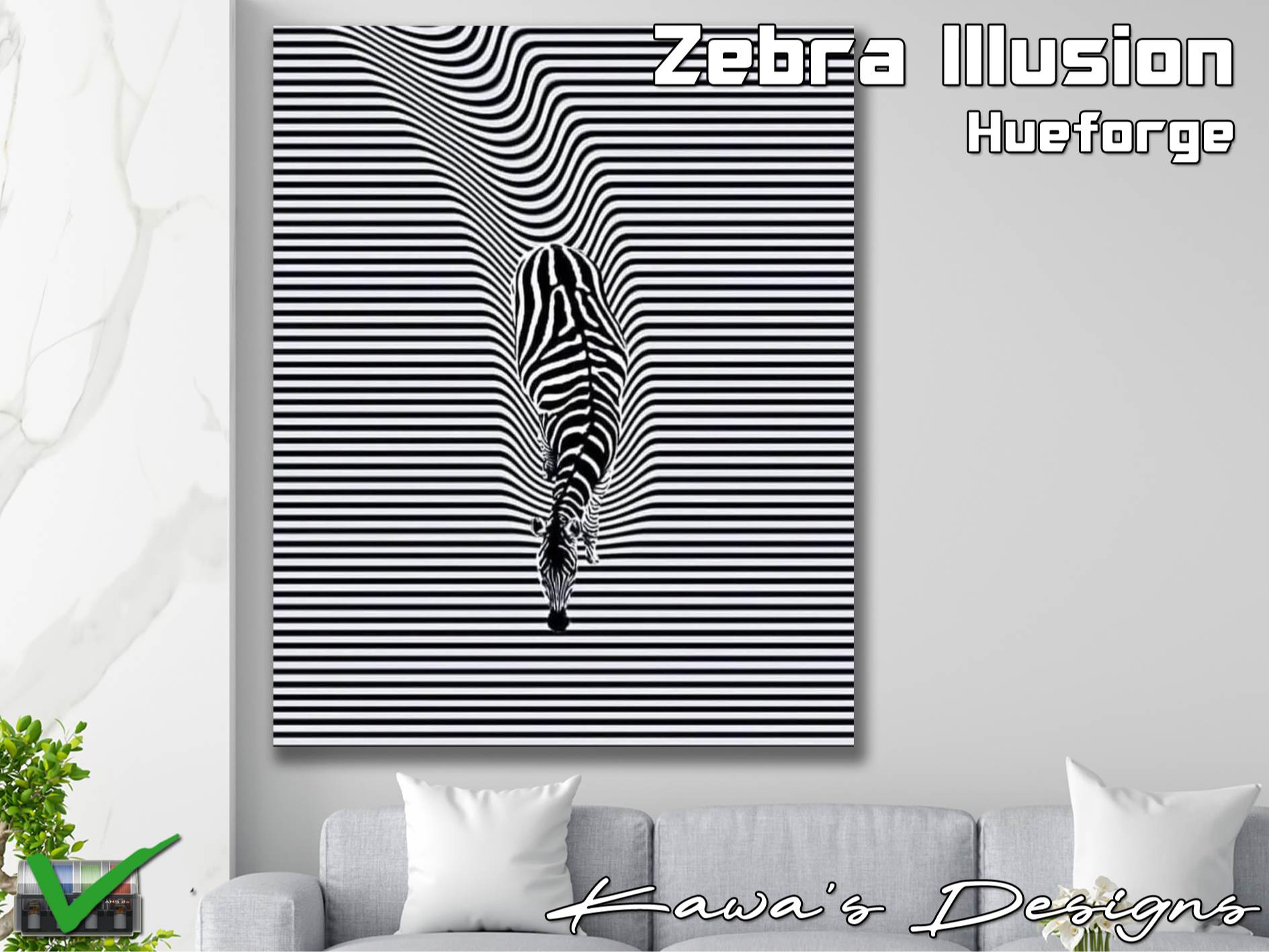Zebra Illusion Hueforge