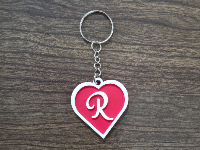 Custom Heart Initial Keychain Gift for Her