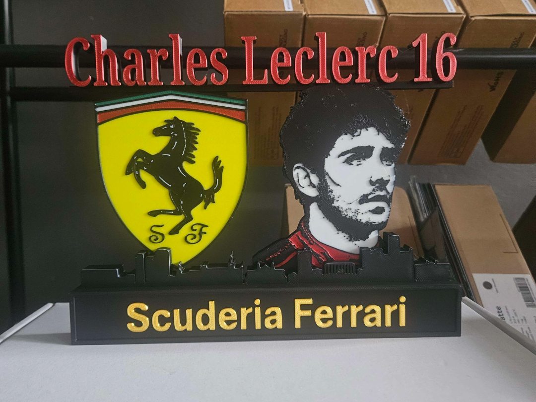 Charles Leclerc ferrari with skyline of Monaco