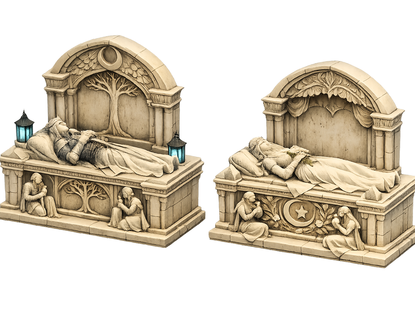 Elven Sarcophagi - Oropher, Wife and knights