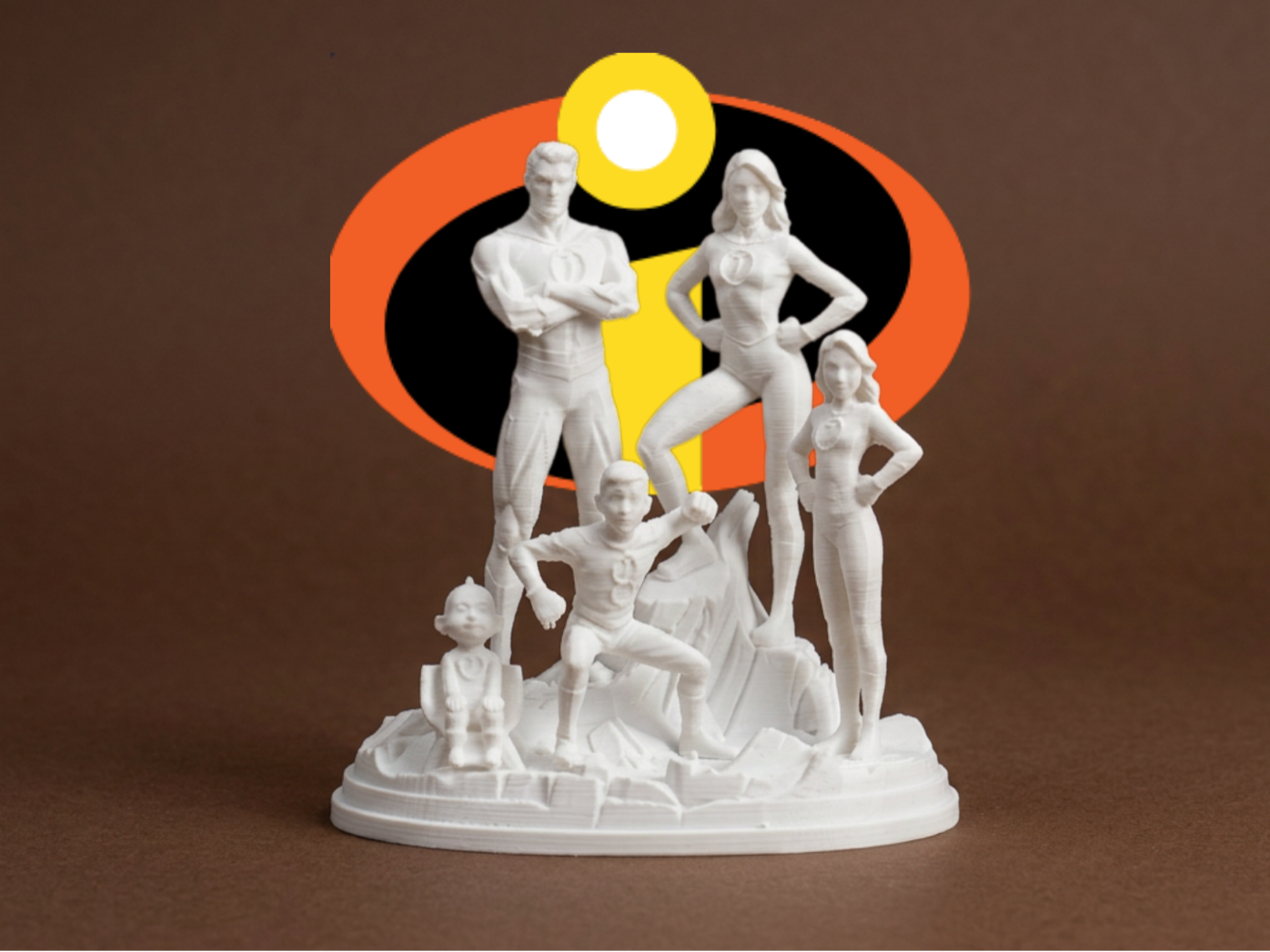 The Incredibles Family Superhero Diorama 3D Model