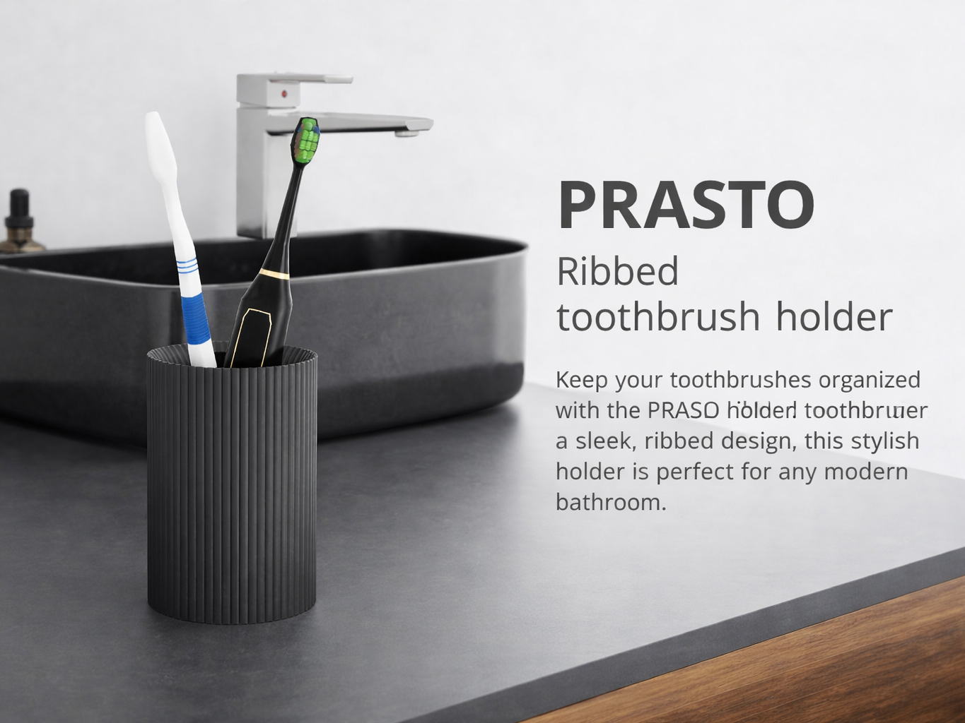 Ribbed tootbrush holder