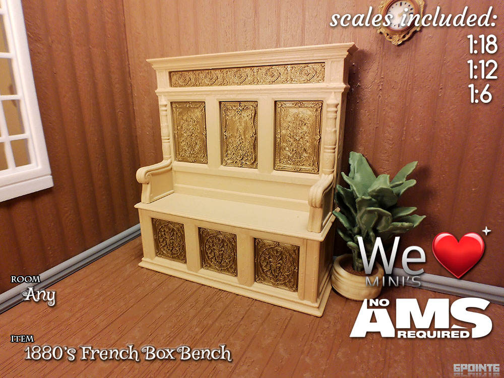 WLM - 1880's 19th Century French Box Bench