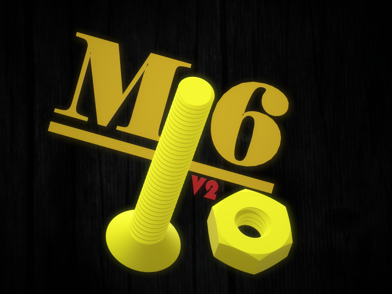 M6 Countersunk Screw 5-30mm / Nut / Washer (v2)