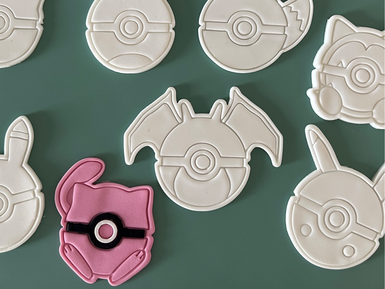 Pokemon themed pokeball cookie cutter and stamps