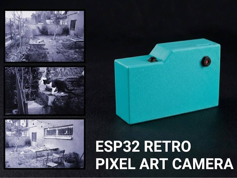 esp32 retro pixel art camera