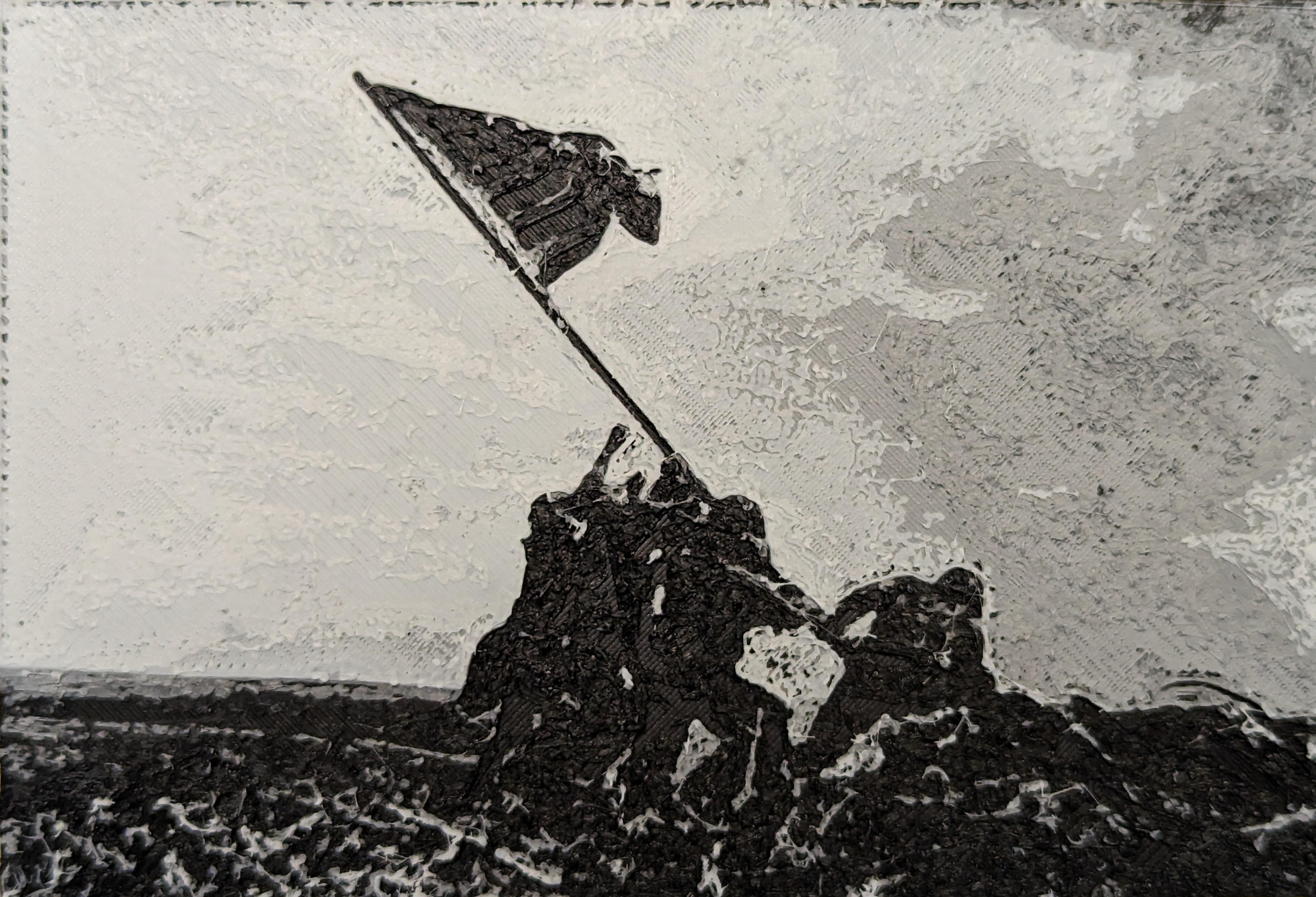 Raising the Flag on Iwo Jima - HueForge