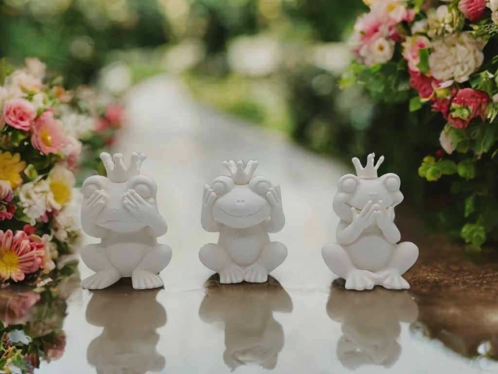 Three Frogs See No Evil Hear No Evil Speak No Evil