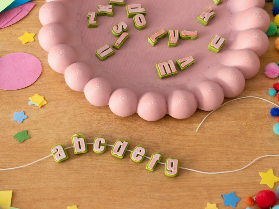 Alphabet Beads Two Tone Craft Supplies