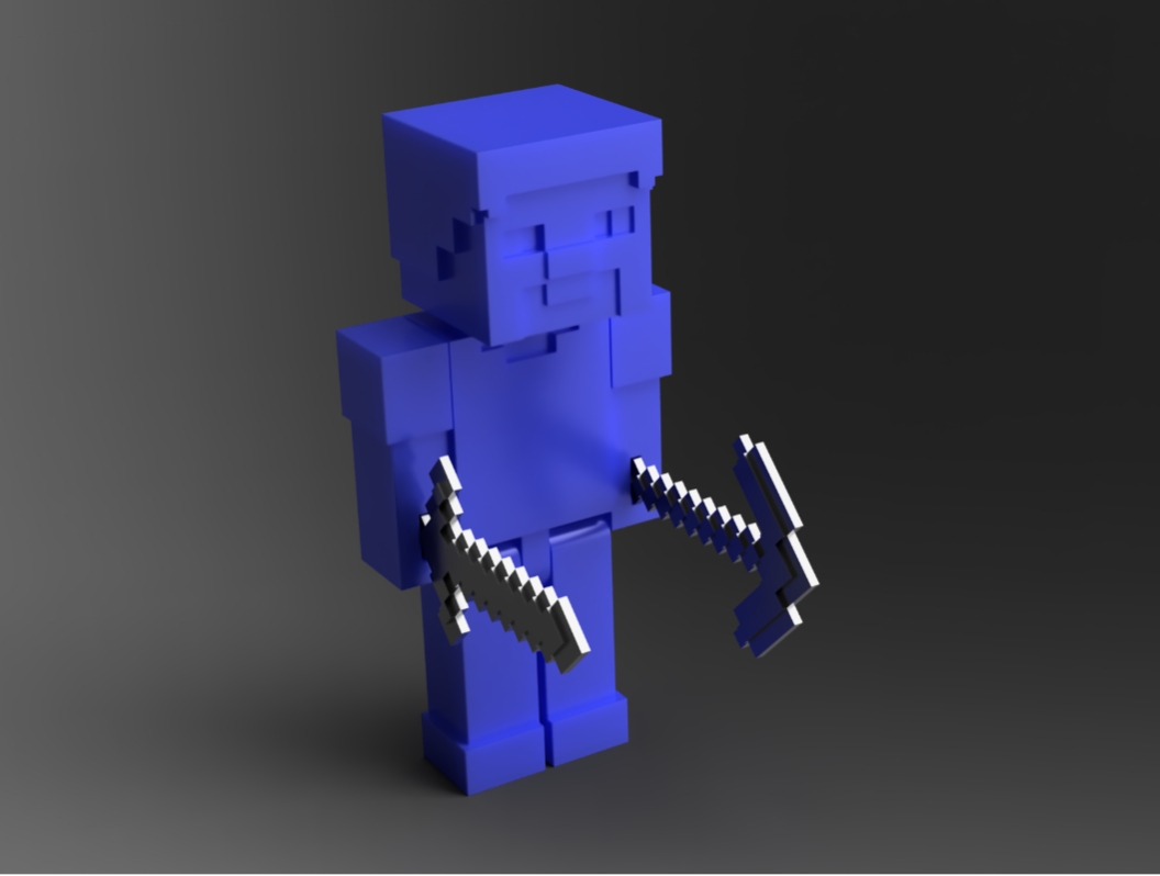 Minecraft Steve Moving Hands Legs Print in Place