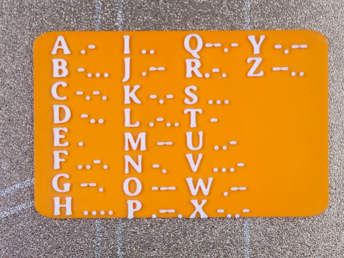 Morse code card