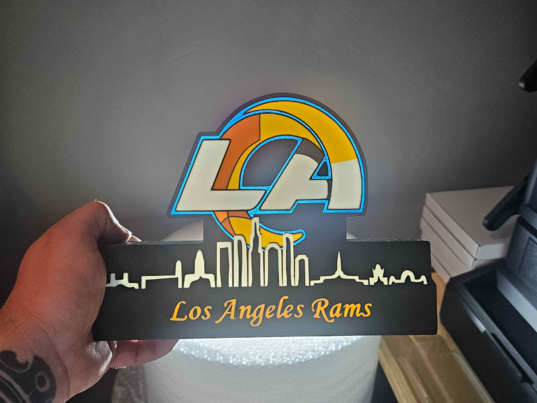 NFL lightbox Los Angeles Rams with skyline Display