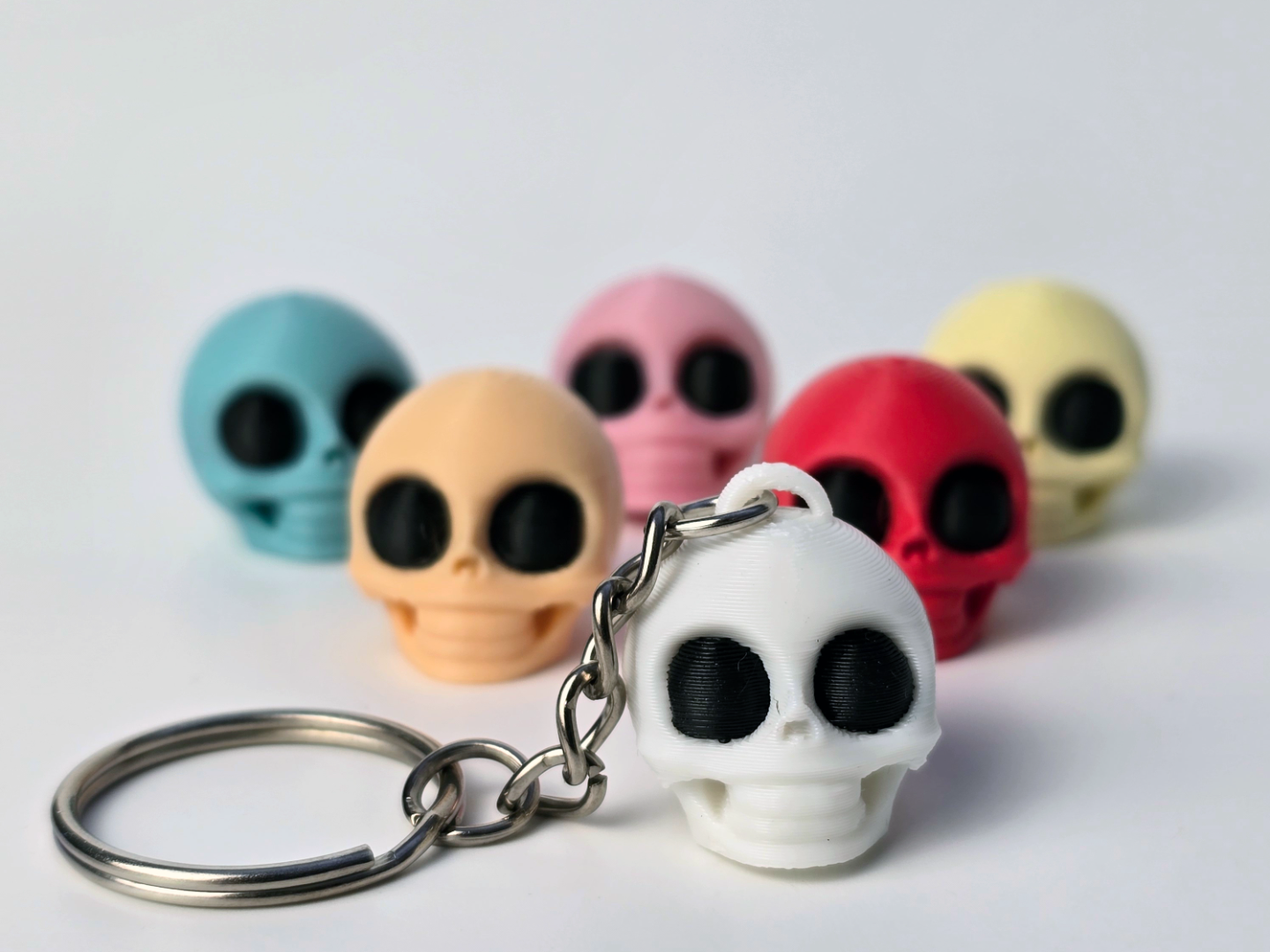 Miniature Smiling Skull With Keychain Option