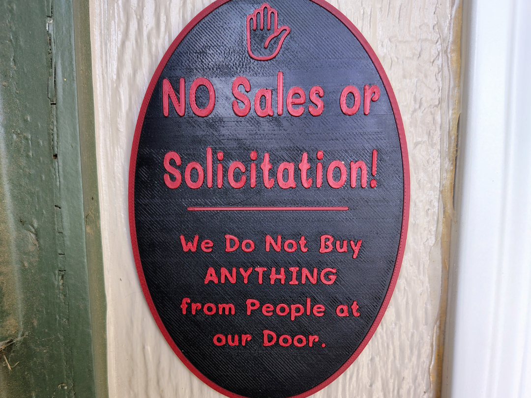 No Soliciting Sign