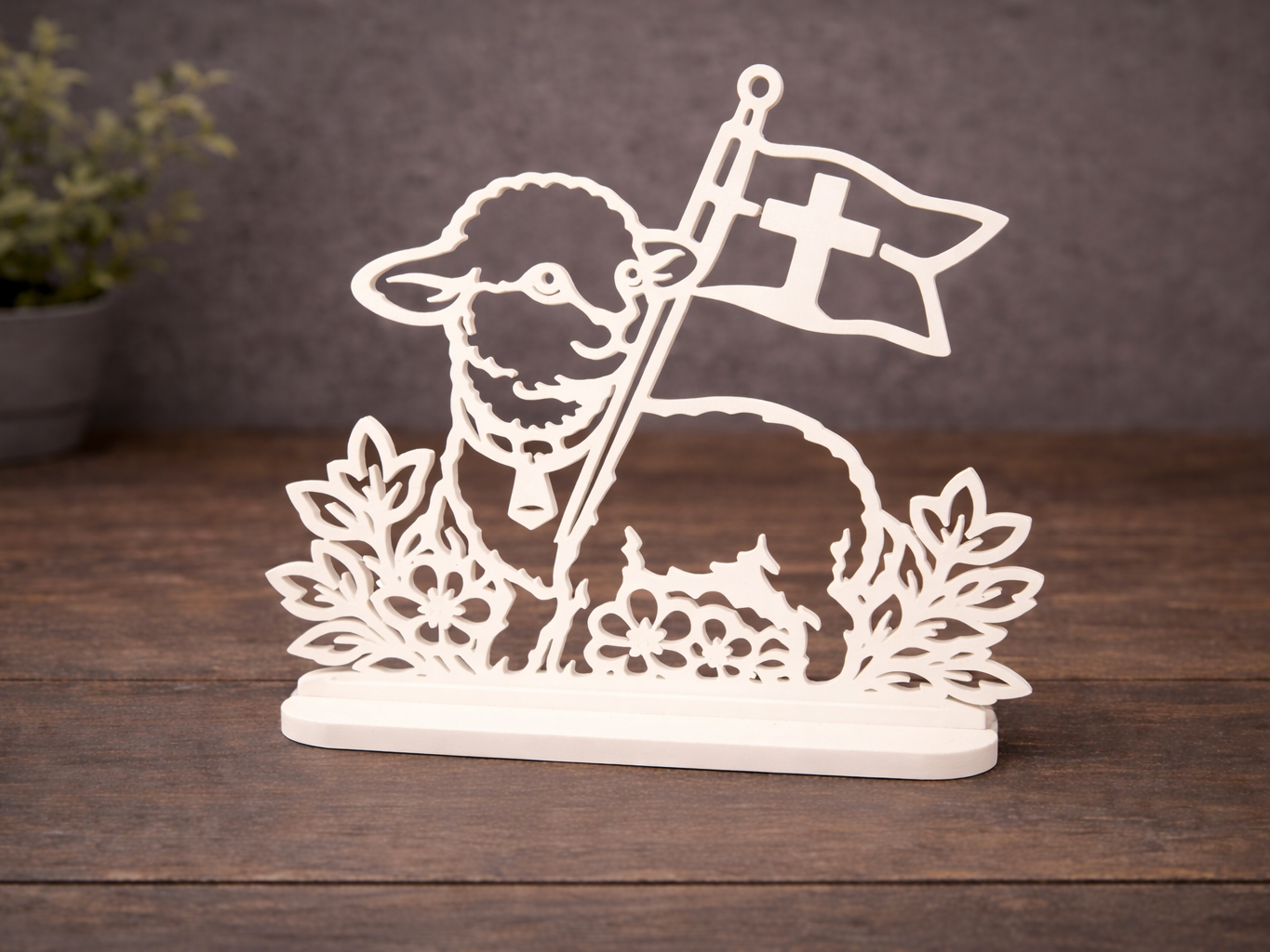Easter Lamb with Cross Flag