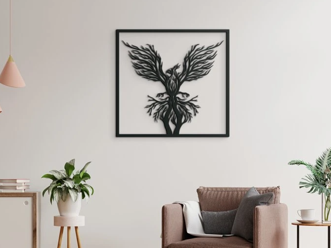 3D Wall Art – Firebird and Trees