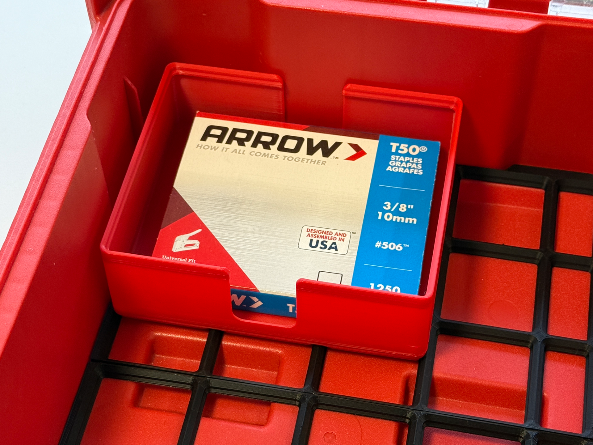 Gridfinity Tray for Arrow T50 Staples (and more)