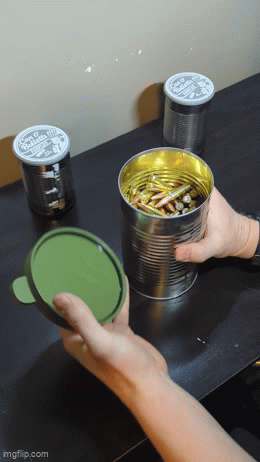Can O' Bullets! Surplus large cans