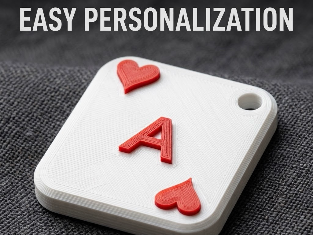 Customizable Ace of Hearts Keychain
