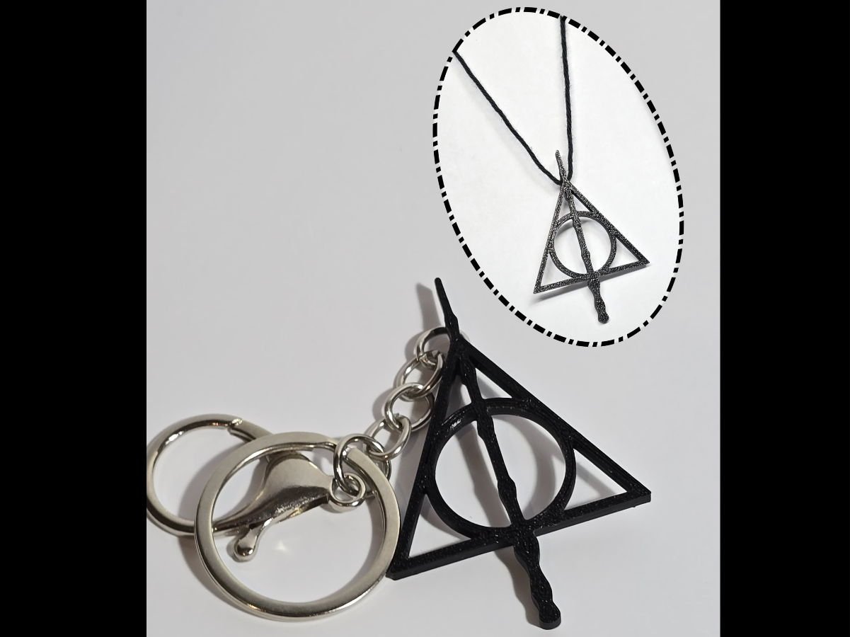Deathly Hallows pendant-keychain (hidden eyelet)