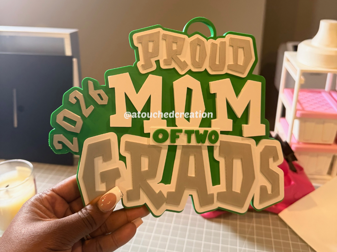 Proud Mom of TWO 2026 Grads 3D Hype Chain