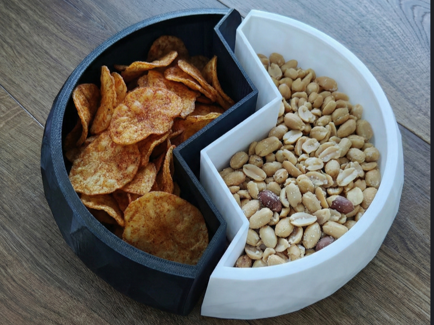 Low-Poly Duo Bowl: Yin-Yang Style Organizer 250mm