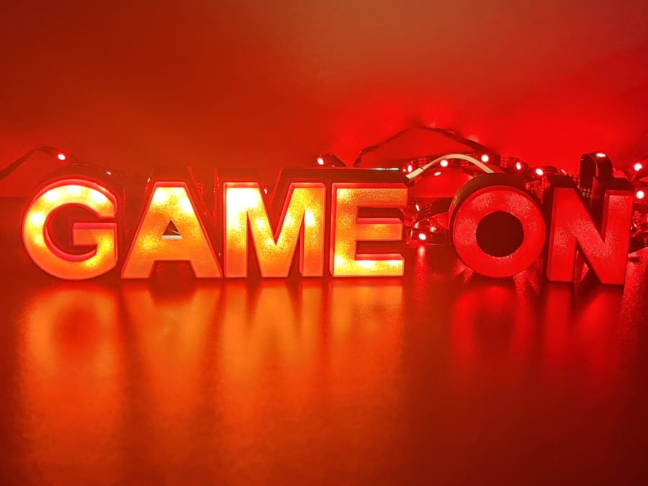 LED sign GAME ON